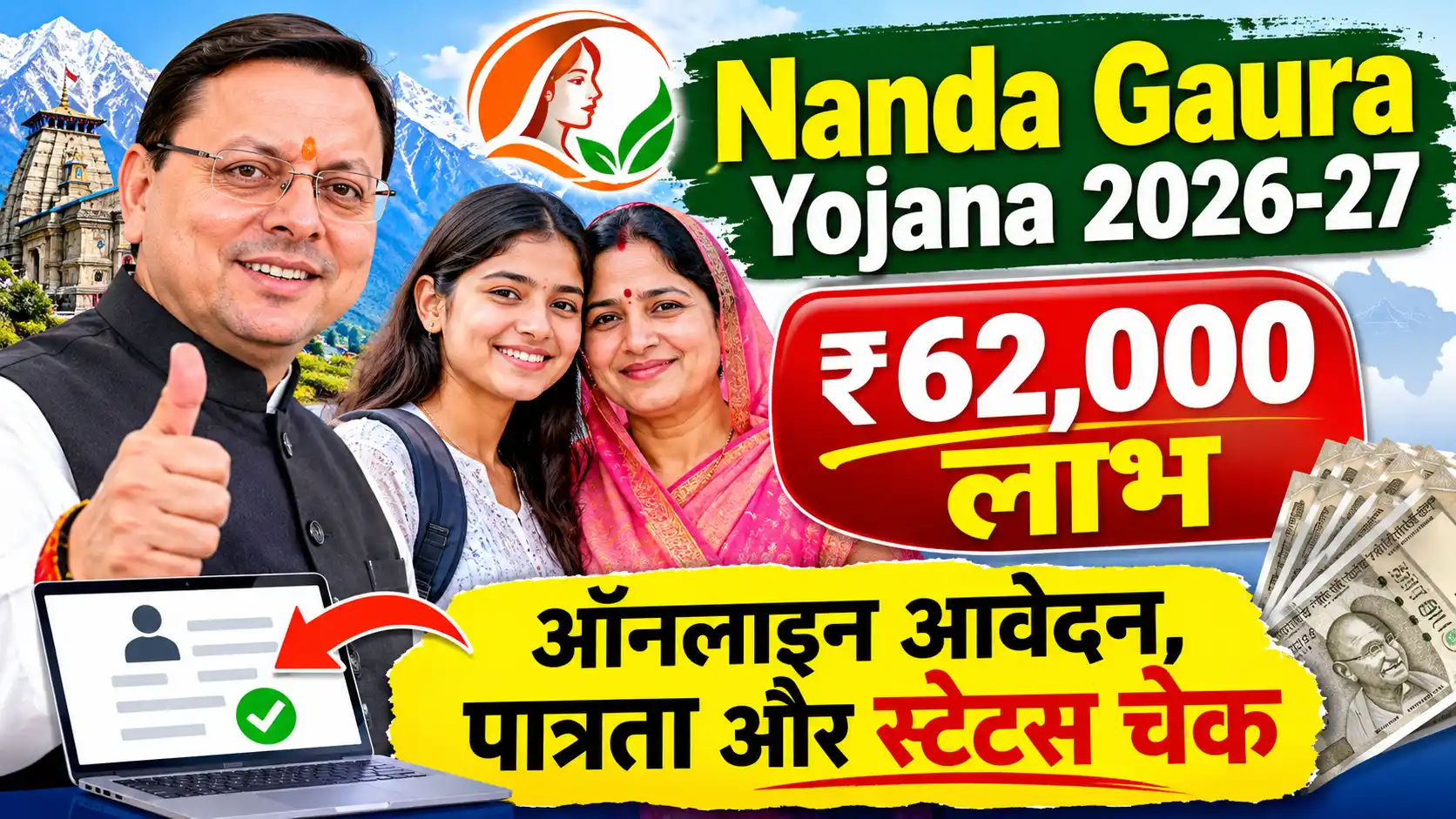 Nanda Gaura Yojana 2026-27: ऑनलाइन आवेदन, ₹62,000 लाभ, पात्रता और स्टेटस चेक