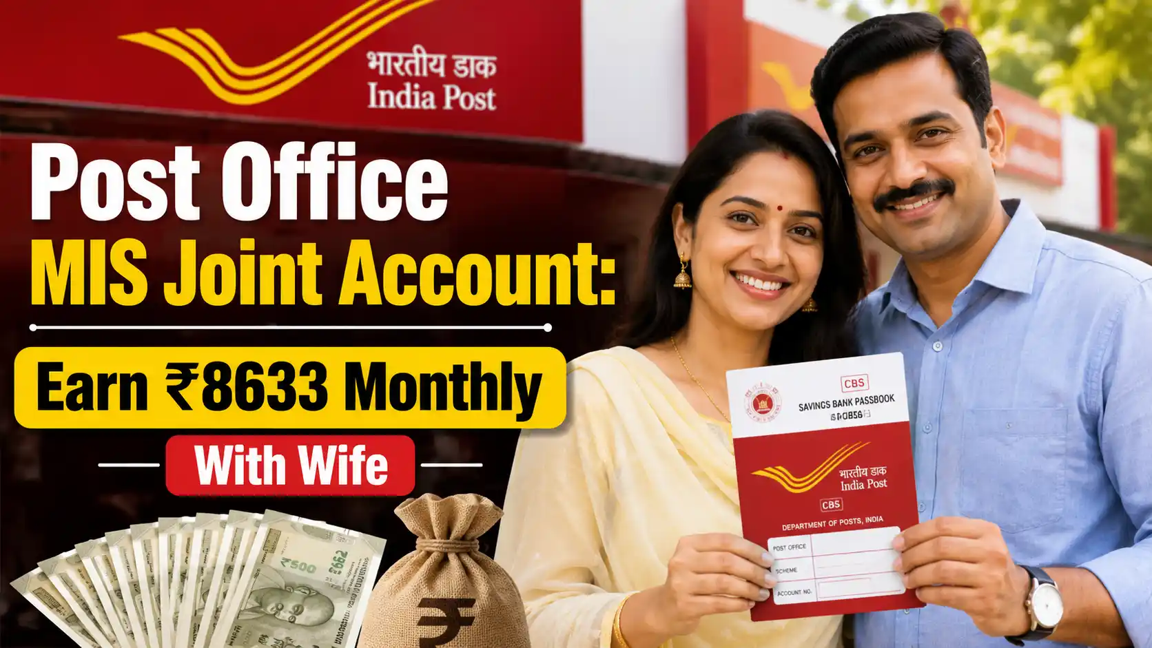 Couple opening Post Office MIS joint account to earn ₹8633 monthly interest